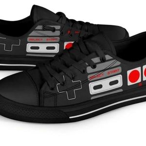 Nintendo Low Cut Black Shoes - 10.5" Heel to Toe.